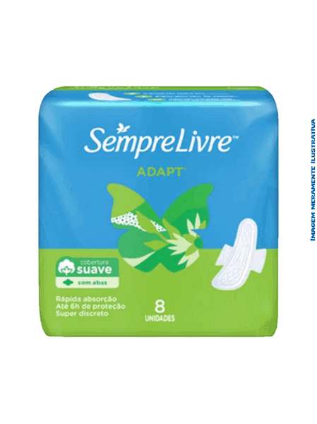 Absorvente com Abas Sempre Livre - Pacote com 8 Unidades