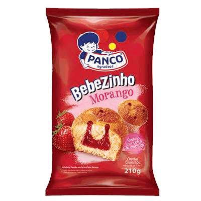 Bolinho Bebezinho Morango Panco - Pacote com 6 Unidades