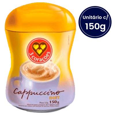Café Cappuccino Diet 3 Corações 150g