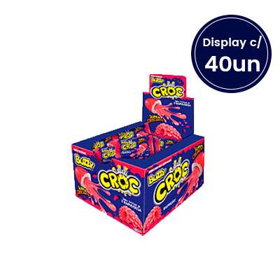 Chiclete Sabor Framboesa Buzzy Cros Display c/ 40un