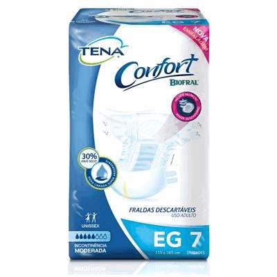 Fralda Geriátrica Tamanho EG Tena Confort - Pacote com 7