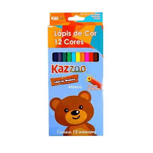 Lápis de Cor Zoo Kaz - Caixa com 12 Cores