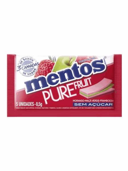 Mentos Goma de Mascar Pure Fruit 3 Camadas 15x8,5g
