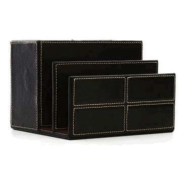 Organizador de Mesa em couro sintético Staples preto