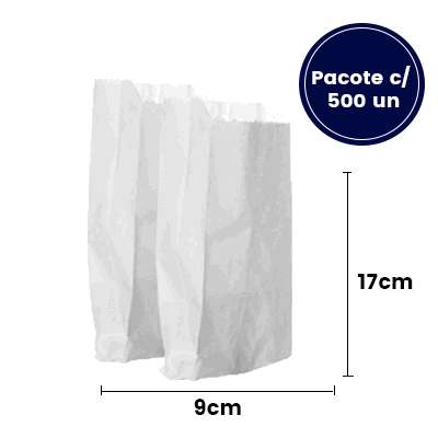 Saco Papel Hot Dog 9x17cm com 500 un