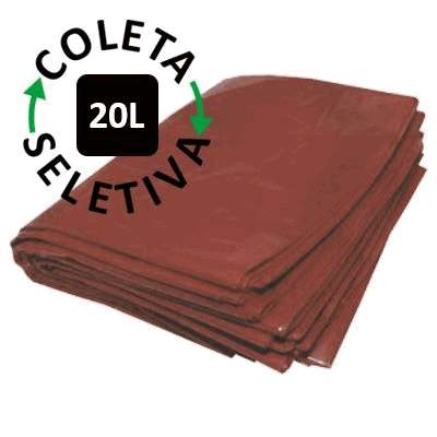 Saco para Lixo 20 Litros - Coleta Seletiva Marrom - 100 uni.