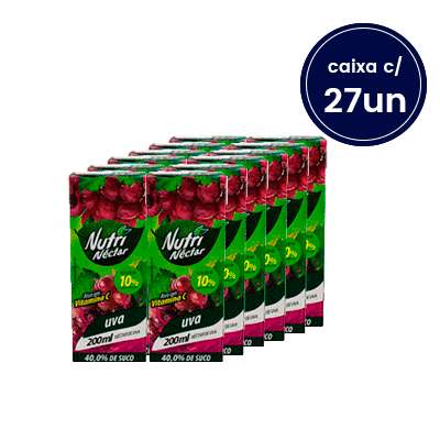 Suco Nutri Néctar de Uva 200ml - Caixa com 27 Unidades
